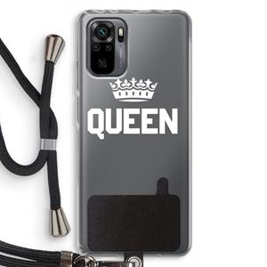 CaseCompany Queen zwart: Xiaomi Redmi Note 10 Pro Transparant Hoesje met koord