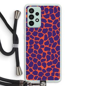 CaseCompany Purple Giraffe: Samsung Galaxy A52s 5G Transparant Hoesje met koord