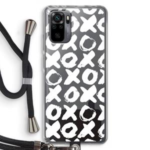 CaseCompany XOXO: Xiaomi Redmi Note 10 Pro Transparant Hoesje met koord