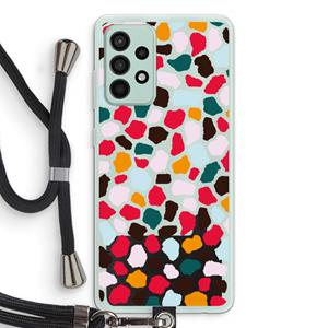 CaseCompany Colored Giraffe: Samsung Galaxy A52s 5G Transparant Hoesje met koord