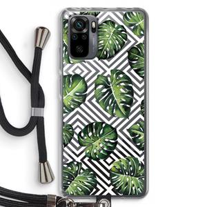 CaseCompany Geometrische jungle: Xiaomi Redmi Note 10 Pro Transparant Hoesje met koord