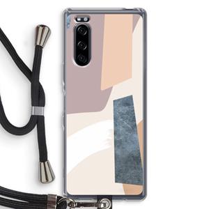 CaseCompany Luca: Sony Xperia 5 Transparant Hoesje met koord
