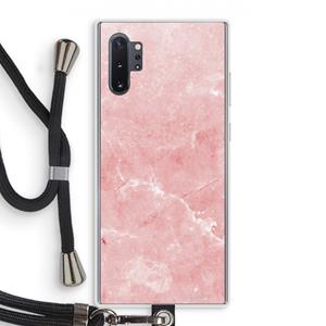 CaseCompany Roze marmer: Samsung Galaxy Note 10 Plus Transparant Hoesje met koord