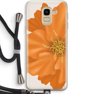 CaseCompany Orange Ellila flower: Samsung Galaxy J6 (2018) Transparant Hoesje met koord
