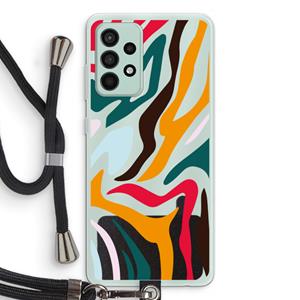 CaseCompany Colored Zebra: Samsung Galaxy A52s 5G Transparant Hoesje met koord
