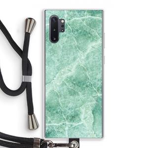 CaseCompany Groen marmer: Samsung Galaxy Note 10 Plus Transparant Hoesje met koord