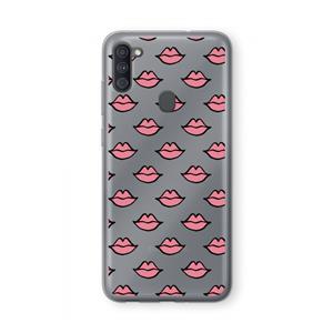 CaseCompany Lipjes: Samsung Galaxy A11 Transparant Hoesje