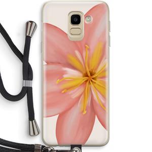 CaseCompany Pink Ellila Flower: Samsung Galaxy J6 (2018) Transparant Hoesje met koord