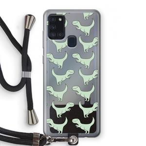 CaseCompany Dinos: Samsung Galaxy A21s Transparant Hoesje met koord