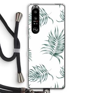 CaseCompany Simple leaves: Sony Xperia 1 III Transparant Hoesje met koord