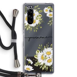 CaseCompany Daisies: Sony Xperia 5 Transparant Hoesje met koord