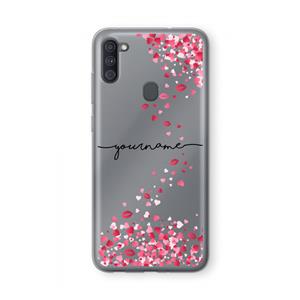 CaseCompany Hartjes en kusjes: Samsung Galaxy A11 Transparant Hoesje