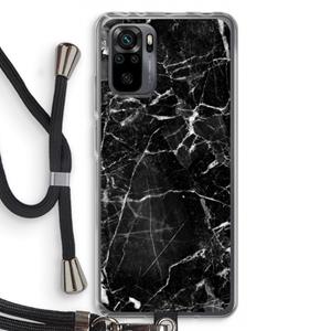 CaseCompany Zwart Marmer 2: Xiaomi Redmi Note 10 Pro Transparant Hoesje met koord