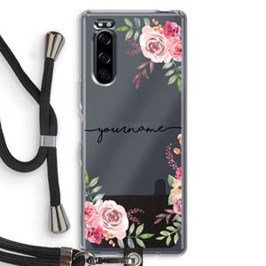 CaseCompany Rozen: Sony Xperia 5 Transparant Hoesje met koord
