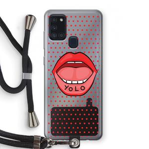 CaseCompany Yolo Denise: Samsung Galaxy A21s Transparant Hoesje met koord