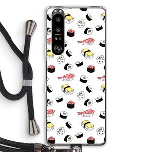 CaseCompany Sushi time: Sony Xperia 1 III Transparant Hoesje met koord