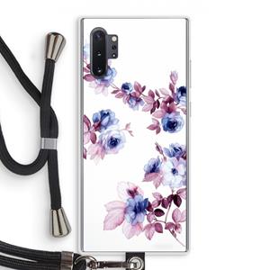 CaseCompany Waterverf bloemen: Samsung Galaxy Note 10 Plus Transparant Hoesje met koord