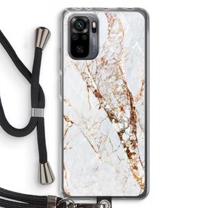 CaseCompany Goud marmer: Xiaomi Redmi Note 10 Pro Transparant Hoesje met koord