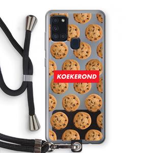CaseCompany Koekerond: Samsung Galaxy A21s Transparant Hoesje met koord