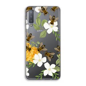 CaseCompany No flowers without bees: Samsung Galaxy A7 (2018) Transparant Hoesje