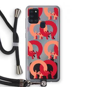 CaseCompany Dogs: Samsung Galaxy A21s Transparant Hoesje met koord