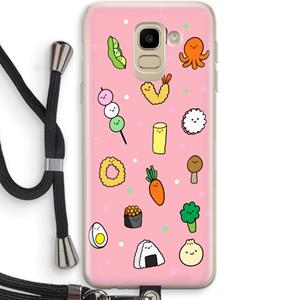 CaseCompany Happy bento friends: Samsung Galaxy J6 (2018) Transparant Hoesje met koord