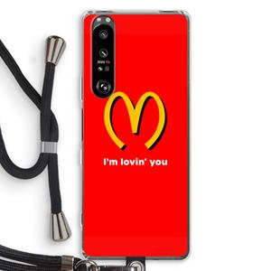 CaseCompany I'm lovin' you: Sony Xperia 1 III Transparant Hoesje met koord