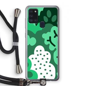 CaseCompany Bushes: Samsung Galaxy A21s Transparant Hoesje met koord
