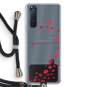 CaseCompany Kusjes: Sony Xperia 5 II Transparant Hoesje met koord