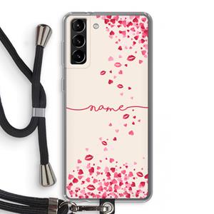 CaseCompany Hartjes en kusjes: Samsung Galaxy S21 Plus Transparant Hoesje met koord