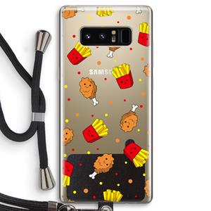 CaseCompany Chicken 'n Fries: Samsung Galaxy Note 8 Transparant Hoesje met koord