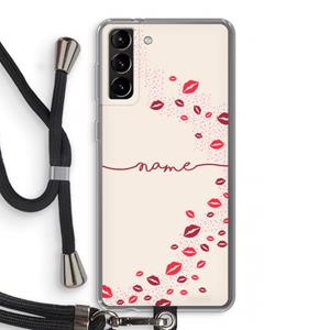 CaseCompany Kusjes: Samsung Galaxy S21 Plus Transparant Hoesje met koord