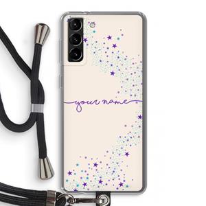 CaseCompany Sterren: Samsung Galaxy S21 Plus Transparant Hoesje met koord