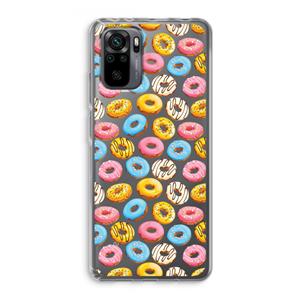 CaseCompany Pink donuts: Xiaomi Redmi Note 10 Pro Transparant Hoesje