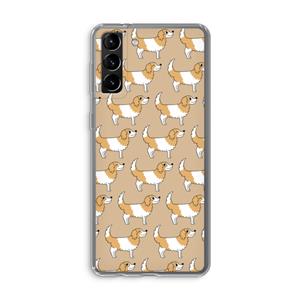 CaseCompany Doggy: Samsung Galaxy S21 Plus Transparant Hoesje