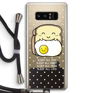 CaseCompany Sleep All Day: Samsung Galaxy Note 8 Transparant Hoesje met koord