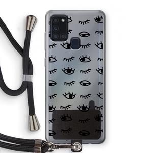 CaseCompany Eye pattern #2: Samsung Galaxy A21s Transparant Hoesje met koord