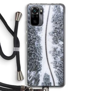 CaseCompany Snøfall: Xiaomi Redmi Note 10 Pro Transparant Hoesje met koord