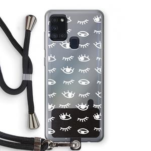 CaseCompany Eye pattern #3: Samsung Galaxy A21s Transparant Hoesje met koord