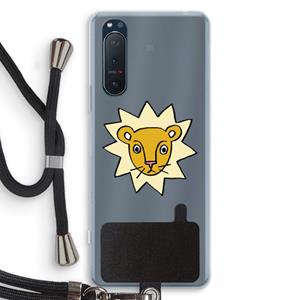 CaseCompany Kleine leeuw: Sony Xperia 5 II Transparant Hoesje met koord