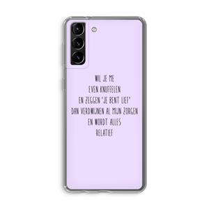 CaseCompany Relatief: Samsung Galaxy S21 Plus Transparant Hoesje