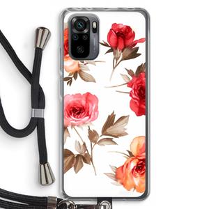 CaseCompany Roosjes: Xiaomi Redmi Note 10 Pro Transparant Hoesje met koord