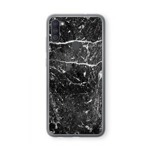 CaseCompany Zwart marmer: Samsung Galaxy A11 Transparant Hoesje