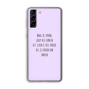 CaseCompany Sprong: Samsung Galaxy S21 Plus Transparant Hoesje