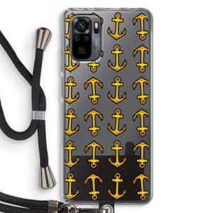 CaseCompany Musketon Anchor: Xiaomi Redmi Note 10 Pro Transparant Hoesje met koord