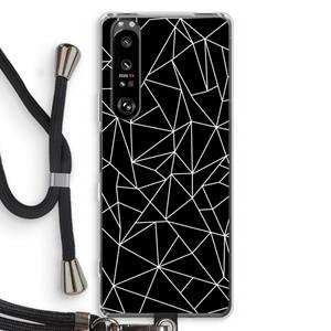 CaseCompany Geometrische lijnen wit: Sony Xperia 1 III Transparant Hoesje met koord