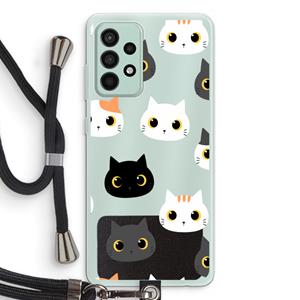 CaseCompany Katten: Samsung Galaxy A52s 5G Transparant Hoesje met koord