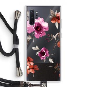CaseCompany Geschilderde bloemen: Samsung Galaxy Note 10 Plus Transparant Hoesje met koord