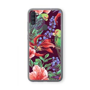 CaseCompany Papegaaien: Samsung Galaxy A11 Transparant Hoesje