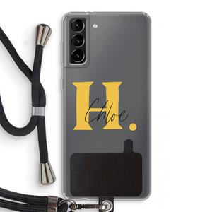 CaseCompany Amber Script: Samsung Galaxy S21 Plus Transparant Hoesje met koord